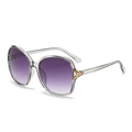 Oversized sunglasses with transparent grey frame and purple gradient lenses - C10 Transparent Grey Frame Gradient Grey Lens