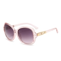 Lunettes aviateur oversize chic en rose transparent avec verres dégradés violets - C2 Monture Rose Transparente Lentille Gris Rose