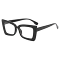 Occhiali anti-luce blu gatto neri con montatura spessa lucida per un look vintage chic - Nero Lucido