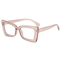 Occhiali da vista cat-eye quadrati rosa chiaro trasparente con filtro luce blu - Tè Champagne