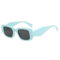 Lunettes de soleil rétro à monture carrée épaisse bleu Tiffany et verres foncés - C2 Bleu Ciel Verres Gris