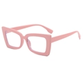 Rosafarbene Cat-Eye Blaulichtfilter-Brille mit dickem rechteckigem Rahmen für Damen - Rosa