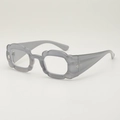 Lunettes de soleil chic à monture fleurie grise pour photographie de rue tendance - C3 Monture Grise Verres Transparents