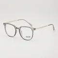 Lunettes anti-lumière bleue gris transparent avec branches fines en métal doré - C4 Cadre Gris Transparent