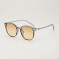 Gafas de sol retro con montura gris translúcida y lentes de color ámbar - Montura Gris Transparente Lentes Naranjas