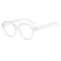 Chic transparent hexagonal anti-blue light glasses with metal rivet details - Transparent White Blue Light Blocking
