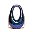 Blue-purple gradient acrylic hard shell evening bag with gold chain and mirror finish - Gradient Blue