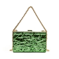Grüne Metallic-Abendtasche aus Acryl mit Goldkette und Eisriss-Textur für Damen - Stil 1 Grün