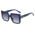 Occhiali da sole quadrati oversize con montatura blu e lenti sfumate blu - B03 Z-2 / Blu Opaco Lenti Sfumate Doppio Grigio