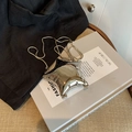 Mini sac de soirée en forme d'étoile argentée avec chaîne serpent sur livre de mode - Étoile à Cinq Branches / Argent Avec Étoile à Cinq Branches