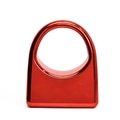 Levendige rode metallic avondtas met trapeziumvorm en een rond handvat aan de tas - Met ketting / Rood
