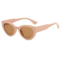 Lunettes de soleil rétro œil de chat en rose poudré avec verres marrons - Monture Rose Lentille Thé