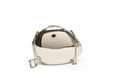 Bolso de fiesta ovalado plateado con espejo acrílico y cadena metálica para mujer - Plateado