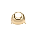 Mini borsa da sera a mezzaluna dorata in acrilico con tracolla a catena metallica - Champagne