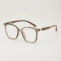 Occhiali retrò TR90 montatura quadrata oversize con tartaruga e stanghette effetto legno - Montatura Color Tè Stanghette Venatura del Legno