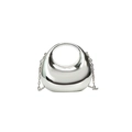 Mini borsa a mezzaluna in acrilico specchiato argento con catena metallica - Argento