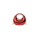 Mini borsa a mezzaluna rossa chic 2025 in acrilico con finitura metallica e catena - Rosso