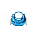 Mini metallic blue acrylic crescent handbag with gold chain strap and mirror finish - Blue