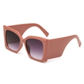 Fashionable oversized square sunglasses with red frames and purple gradient lenses - B16  Y-1 / Lotus Pink Frame Gradient Grey Lens