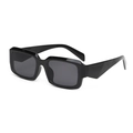Lunettes de soleil rectangulaires noires vintage hip-hop avec monture épaisse chic - D15 Z-3 / Monture Noire Verres Gris