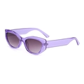 Chic purple translucent cat-eye sunglasses with dark grey lenses and wide temples - B15 Z-4 / Purple Frame Gray Lens