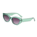 Modieuze groene doorschijnende cat-eye zonnebril met paarse verloopglazen voor de zomer - B15 Z-4 / Groen Frame Dubbel Grijze Lenzen