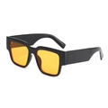 Chic hip-hop square sunglasses with black thick frames and vibrant orange tinted lenses - D15 Z-3 / Black Frame Orange Lens