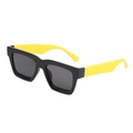 Occhiali da sole hip-hop unisex con montatura nera e stanghette gialle su bianco - Montatura Nera Aste Gialle