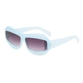 Lunettes de soleil oversize bleu clair avec verres dégradés violets et monture mate - C3 Monture Bleue Verres Double Gris
