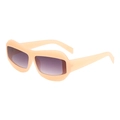 Lunettes de soleil rétro à monture épaisse crème et verres dégradés violets - C4 Monture Orange Transparente Verres Double Gris