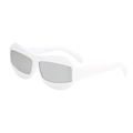 Lunettes de soleil futuristes à monture blanche épaisse et verres argentés style Y2K - C5 Monture Blanche Verres Mercure Blanc