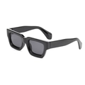 Lunettes de soleil carrées noires avec verres gris foncé et monture épaisse rétro - Monture Noire Verres Gris
