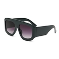 Flat top oversized sunglasses with thick black frames and purple gradient lenses - B16 Y-4 / Green Frame Double Gray Lenses