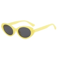 Lunettes de soleil ovales rétro avec monture jaune vif et verres gris foncé - Taille unique / C5 Monture Jaune Gelée Verres Gris