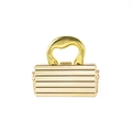 Elegant gold acrylic evening clutch bag with horizontal stripes and chunky top handle - Gold Stripes