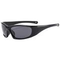 Lunettes de soleil sportives enveloppantes avec monture noire brillante et verres UV gris - E07 Y-3 / C1 Monture Noir Brillant Lentille Grise