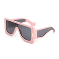 Lunettes de soleil oversize roses avec verres foncés et détails dorés chic - UV400 / Monture Rose Lentille Grise