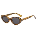 Retro oval tortoise sunglasses with dark grey lenses and silver metal rivets - One Size / C4 Tortoise Frame Gray Lens