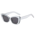Cat eye sunglasses in transparent grey frame with dark grey lenses, model CY3223 - Grey Frame Grey Lens