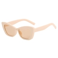 Retro cat-eye sunglasses with cream frames and brown lenses for a stylish summer look - Ivory White Grey
