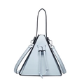Borsa a mano a triangolo azzurro minimalista con coulisse e tracolla regolabile - Azzurro