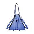 Triangle dumpling handbag in bright blue matte leather with adjustable shoulder strap - Dark Blue