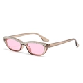 Lunettes de soleil œil de chat, verres roses, monture marron strassée et protection UV - C2 Monture Thé Transparente Verres Roses