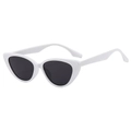 Retro-Cateye-Sonnenbrille mit weißem Acetatrahmen und dunkelgrauen Gläsern für Damen - Weißer Rahmen Graue Gläser