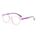 Occhiali anti-luce blu con montatura quadrata rosa e viola per la protezione dei bambini - Viola Trasparente