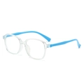 Occhiali anti-luce blu per bambini con montatura bianco trasparente e stanghette blu - Montatura Trasparente Aste Blu
