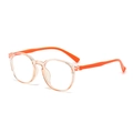 Lunettes anti-lumière bleue pour enfants avec monture ronde orange transparent et chic - Monture Orange Branches Oranges