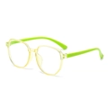 Kids blue light blocking glasses in transparent yellow frame with bright green temples - C6 Transparent Green Frame Green Legs / Anti blue light