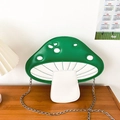 Sac bandoulière champignon vert à pois blancs avec fine chaîne en métal - Vert
