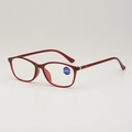 Occhiali da lettura rossi classici con lenti anti-luce blu e gradazione di +2,00 - 200 Gradi (Consigliato per 55-59 Anni) / Rosso